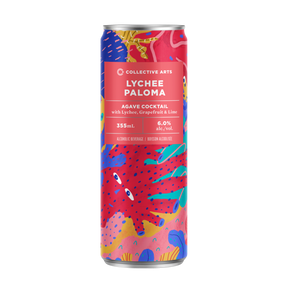 single can of Collective Art's Lychee Paloma Tropical Cocktail